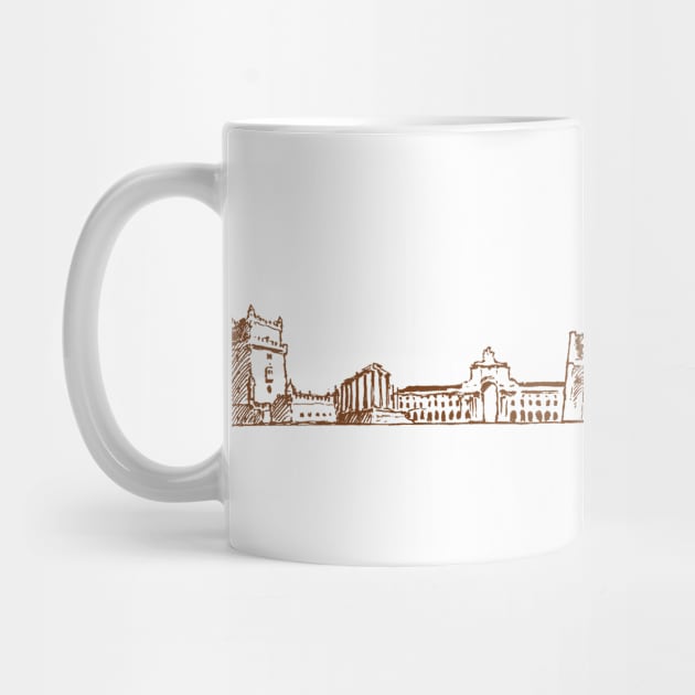 Portugal hand drawn skyline by SerenityByAlex